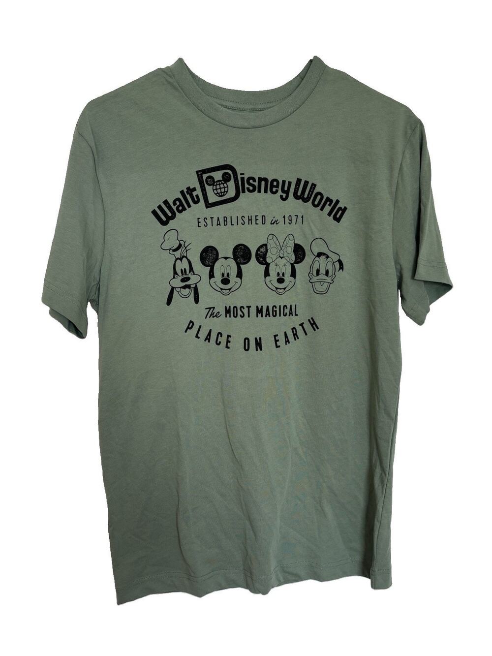 Disney Green Short Sleeve Tee with Classic Black Character Print